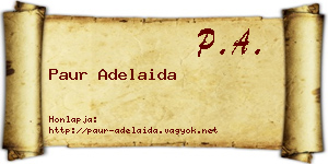 Paur Adelaida névjegykártya